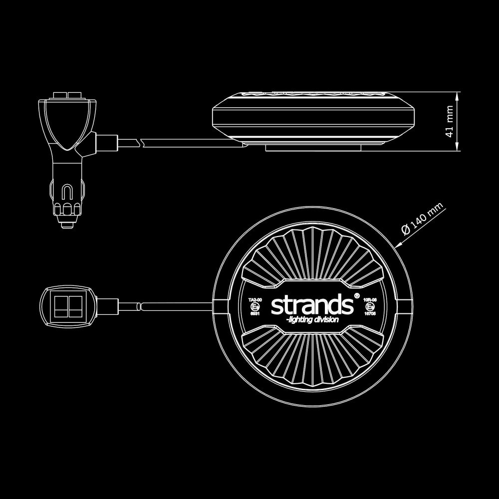 Strands Firefly Summer Glow Roterende Advarselslys 140Mm Magnet/Cigg Stik