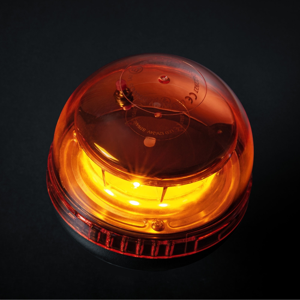 Strands Big Energy Roterende Advarselslys Orange Linse Stangmontering