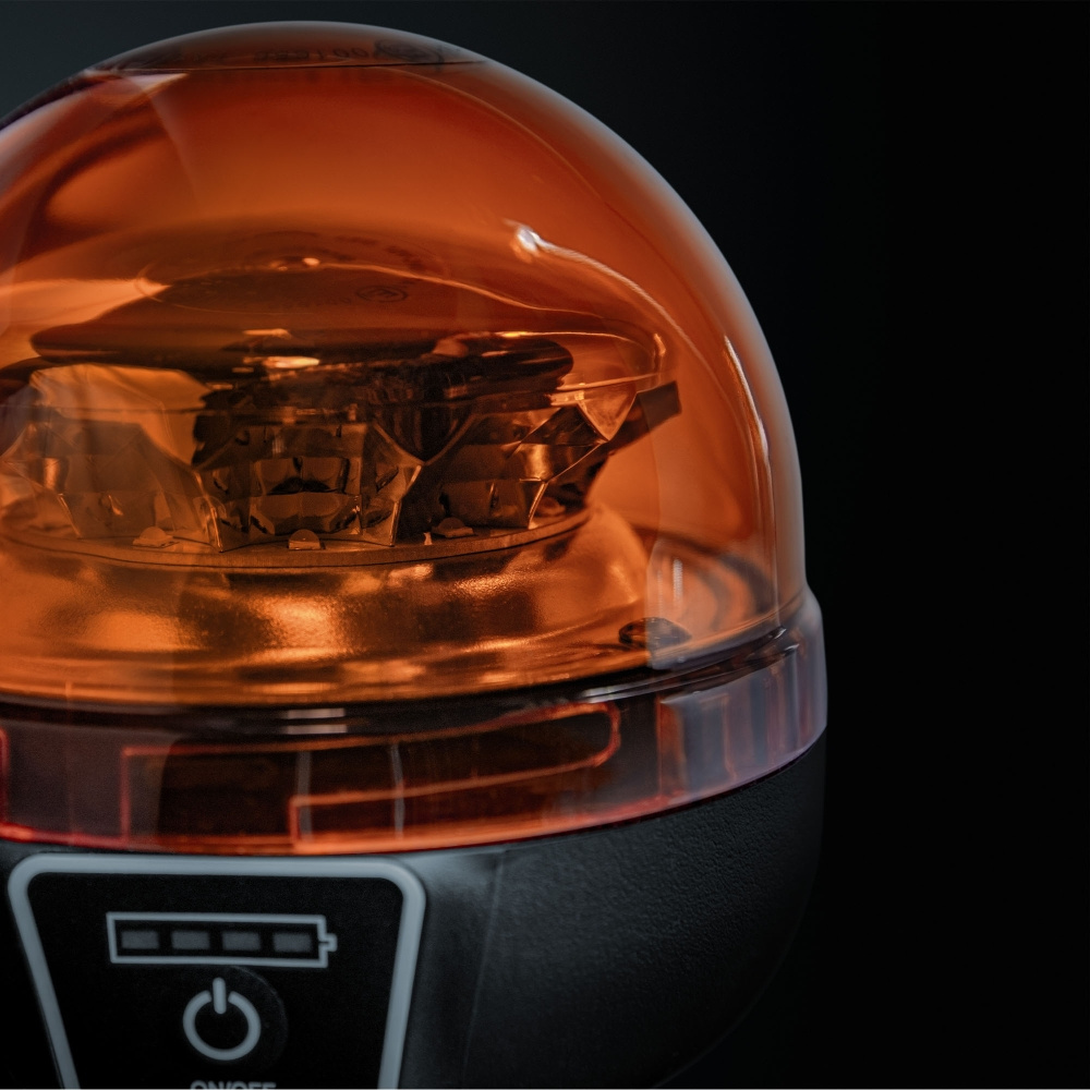 Strands Big Energy Bærbar Roterende Advarselslys Orange Linse