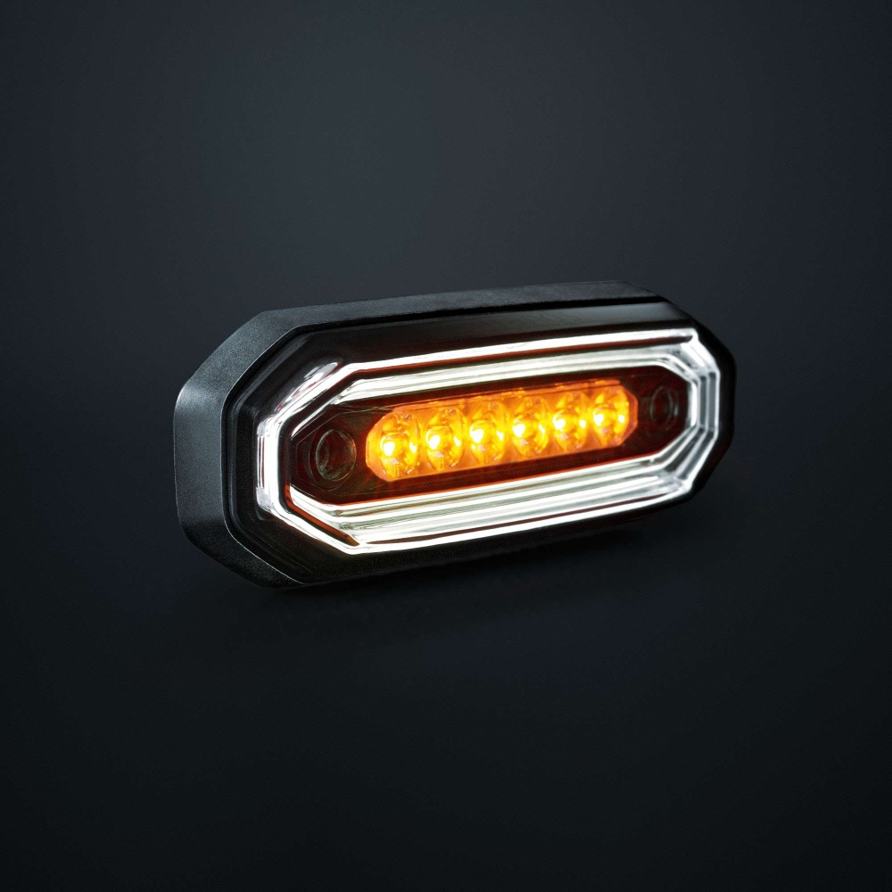 Strands FOR9T Aura varsellys, 6 LED, hvid/amber, mørk linse