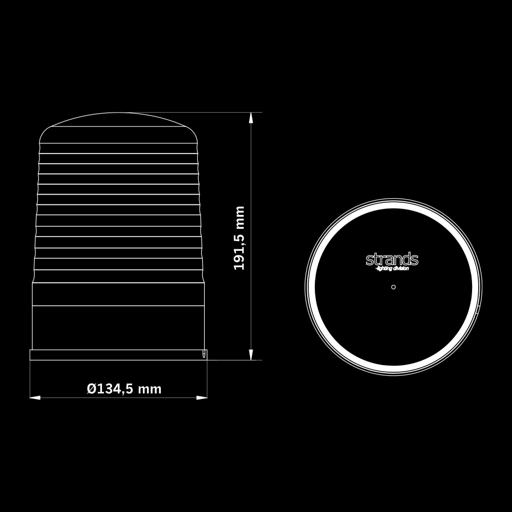 Strands IZE LED Fyr, ravglas, overflademontering