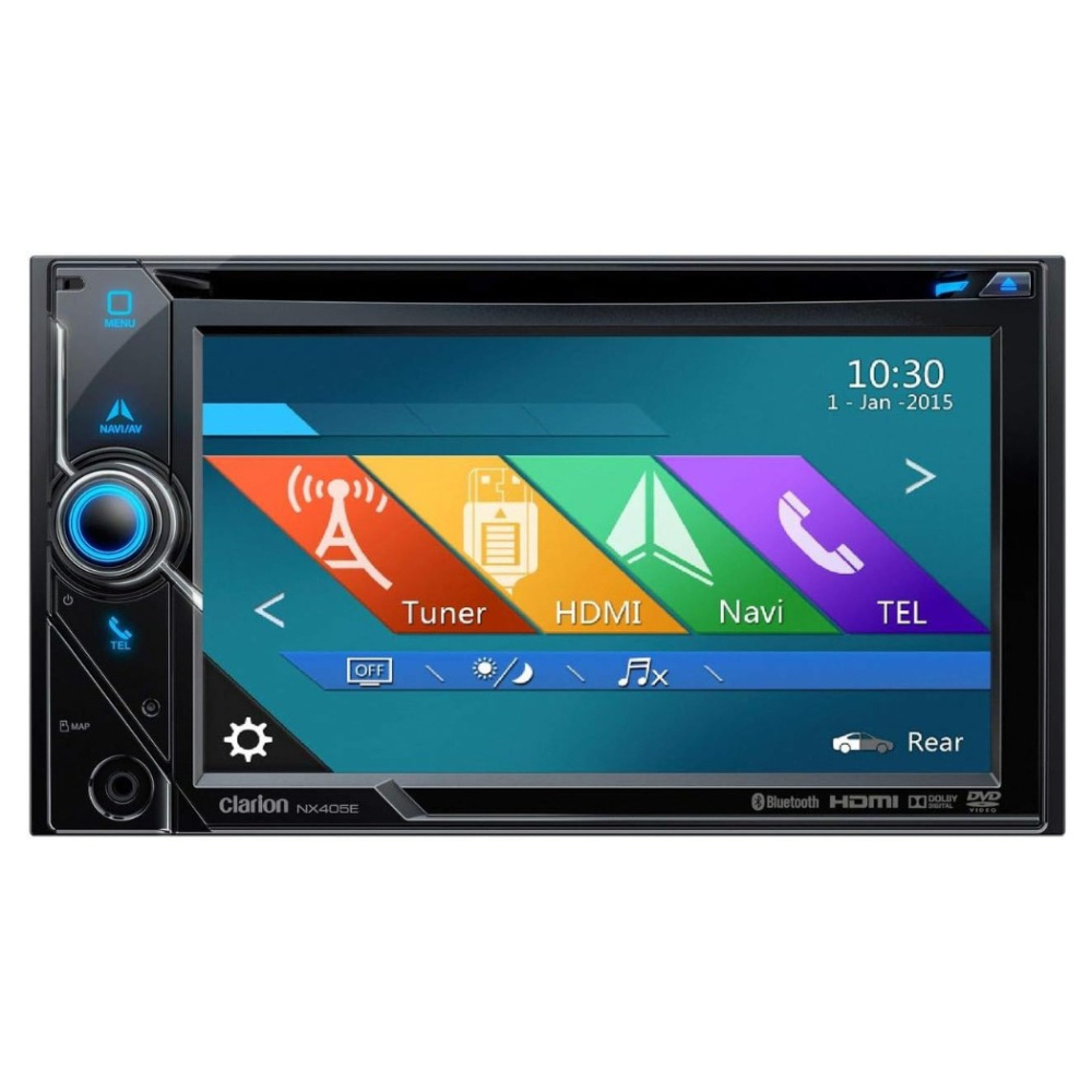 Clarion NX405E, 2-DIN bilstereo med GPS-navigation og 6