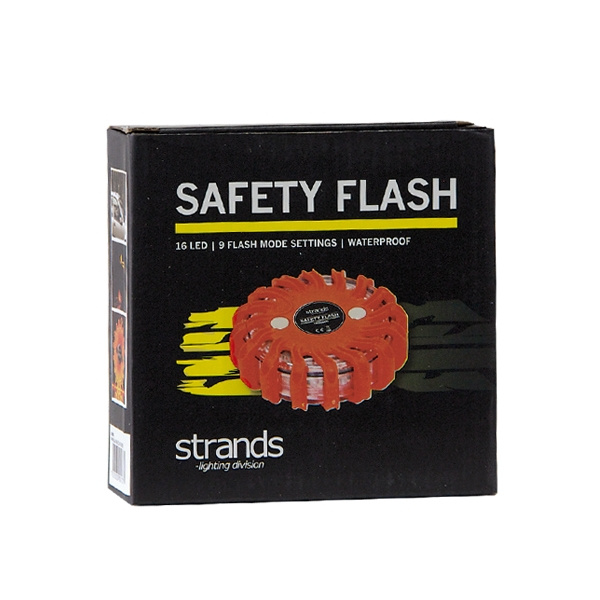 Strands Varning/Riktat Blixtlys Pucken Orange LED, 100H Batterilevetid