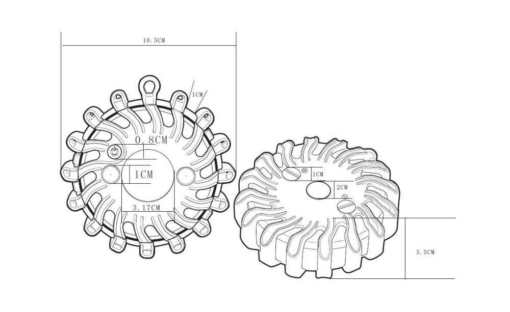 Strands Varning/Riktat Blixtlys Pucken Orange LED, 100H Batterilevetid