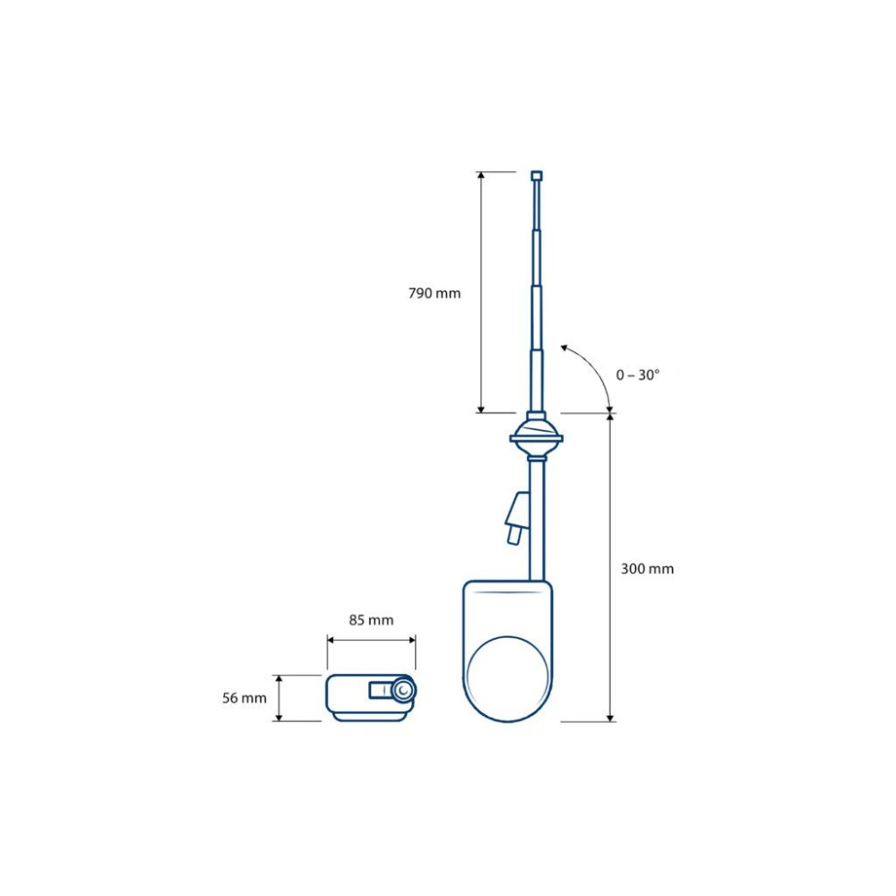 Blaupunkt Autojet 25, krom elektrisk antenne