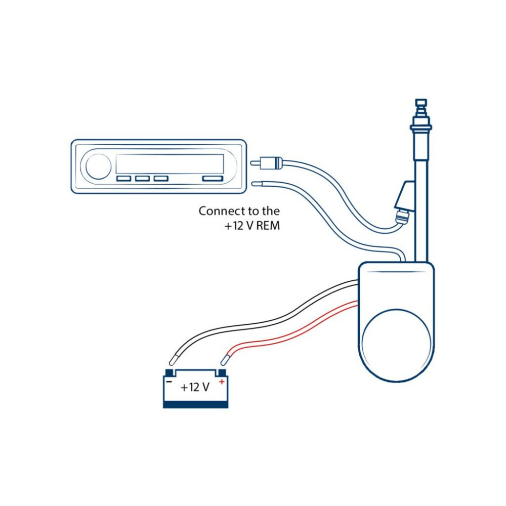 Blaupunkt Autojet 25, krom elektrisk antenne