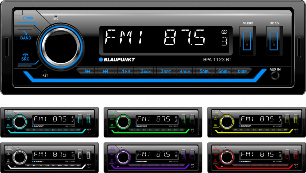 Blaupunkt BPA 1123 BT, prisvenlig bilstereo med Bluetooth og 3 par lavniveauudgange