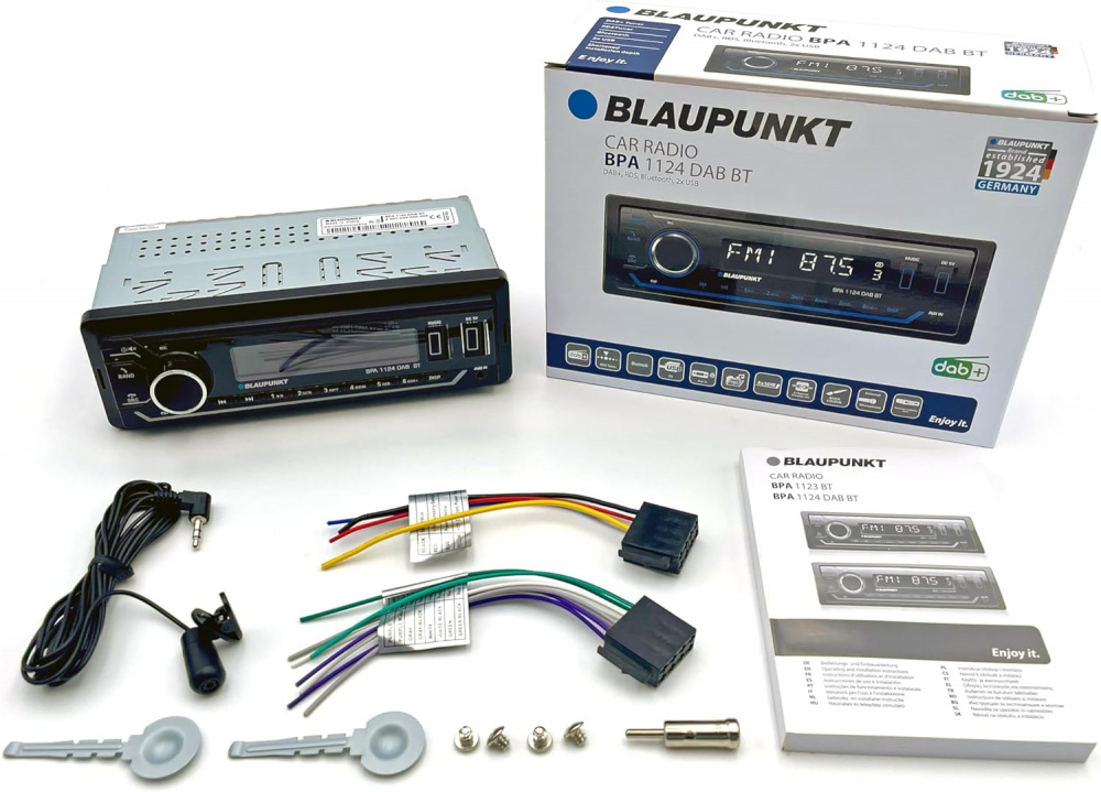 Blaupunkt BPA 1124 DAB BT, bilstereo med Bluetooth, DAB & 3 par lavniveau