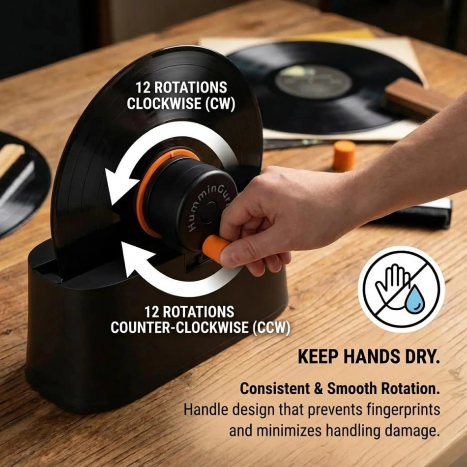 HumminGuru EZ Vinyl Record Washer, manuel pladevasker