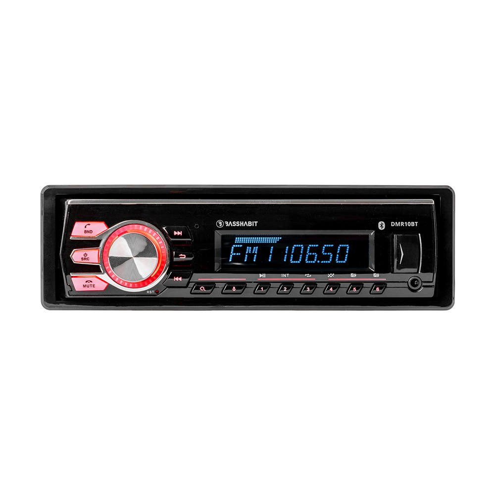Bass Habit DMR10BT, bilstereo med Bluetooth, AUX, USB og 2 par lavniveau