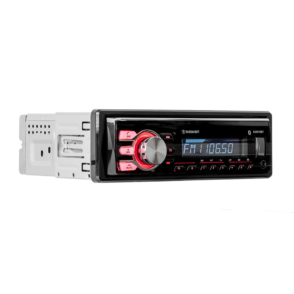 Bass Habit DMR10BT, bilstereo med Bluetooth, AUX, USB og 2 par lavniveau