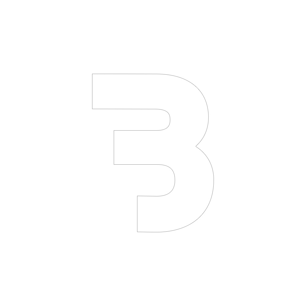 Bass Habit B-klistermærke 7x7cm, hvid