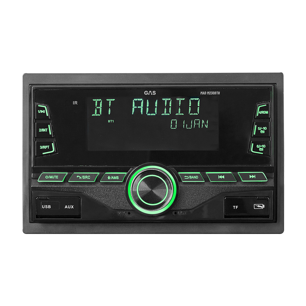 GAS MAD M230-BTN dobbelt-DIN med Bluetooth, DSP og 3 par lavniveau