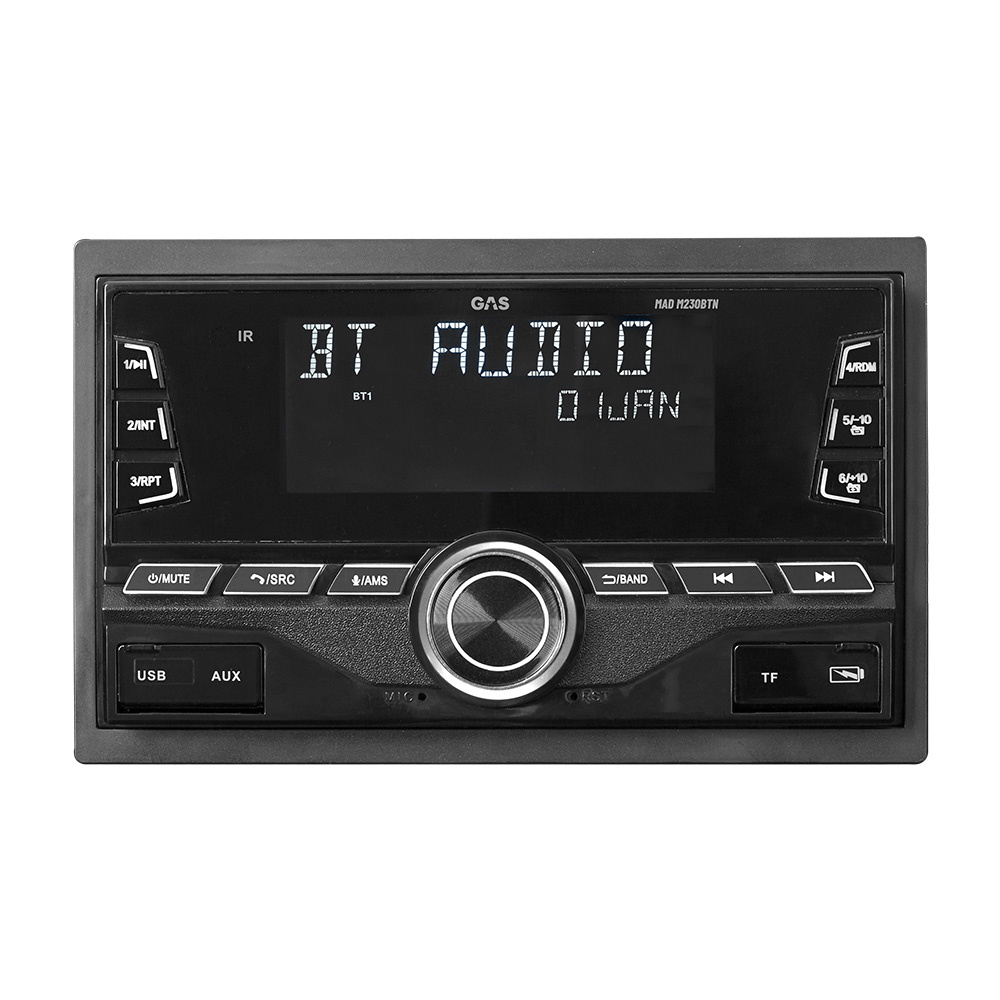 GAS MAD M230-BTN dobbelt-DIN med Bluetooth, DSP og 3 par lavniveau