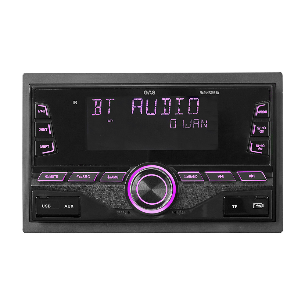 GAS MAD M230-BTN dobbelt-DIN med Bluetooth, DSP og 3 par lavniveau