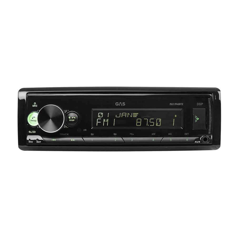 GAS MAX M140-BTX bilstereo med Bluetooth, 32-bit DSP og 3 par (4V) lavniveau