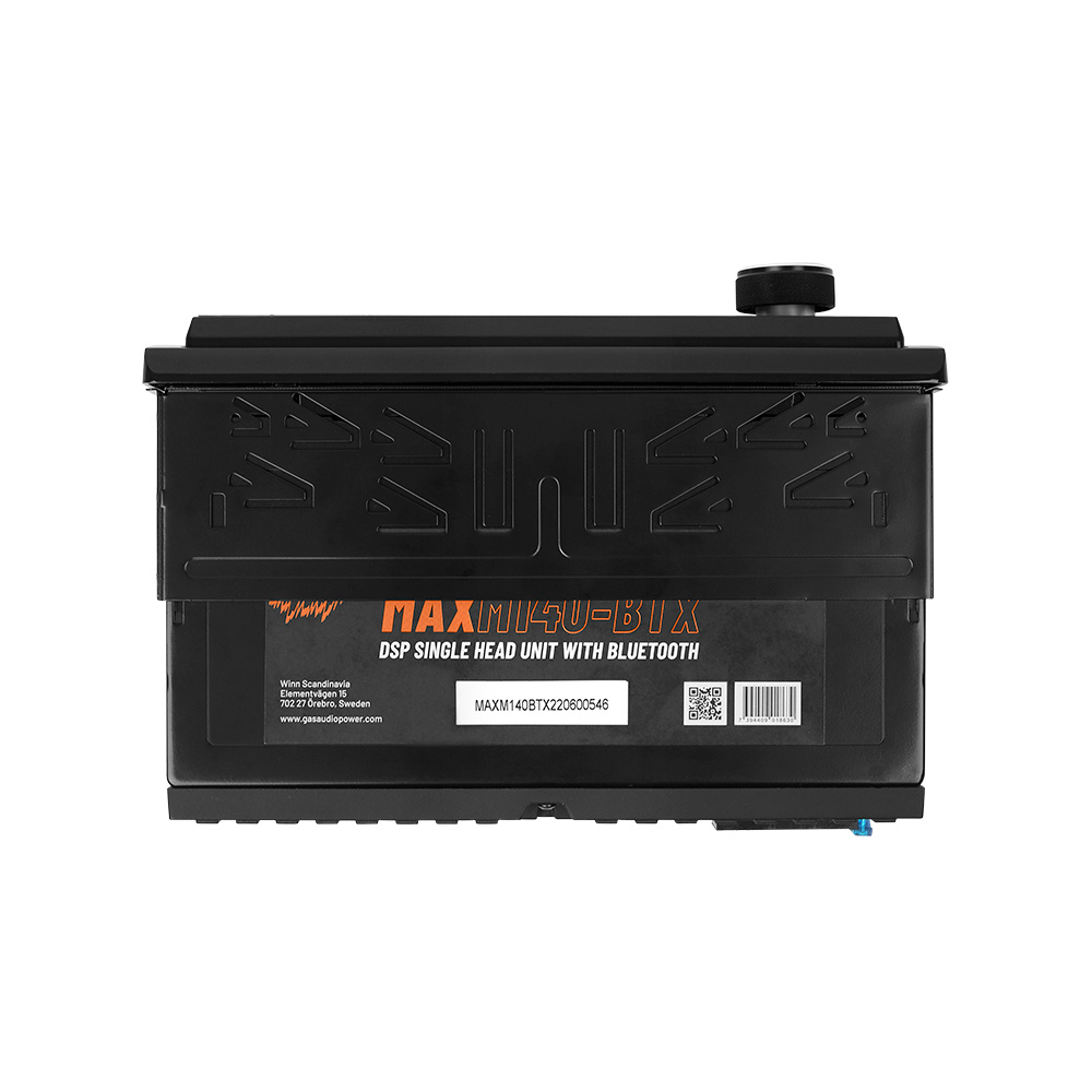 GAS MAX M140-BTX bilstereo med Bluetooth, 32-bit DSP og 3 par (4V) lavniveau