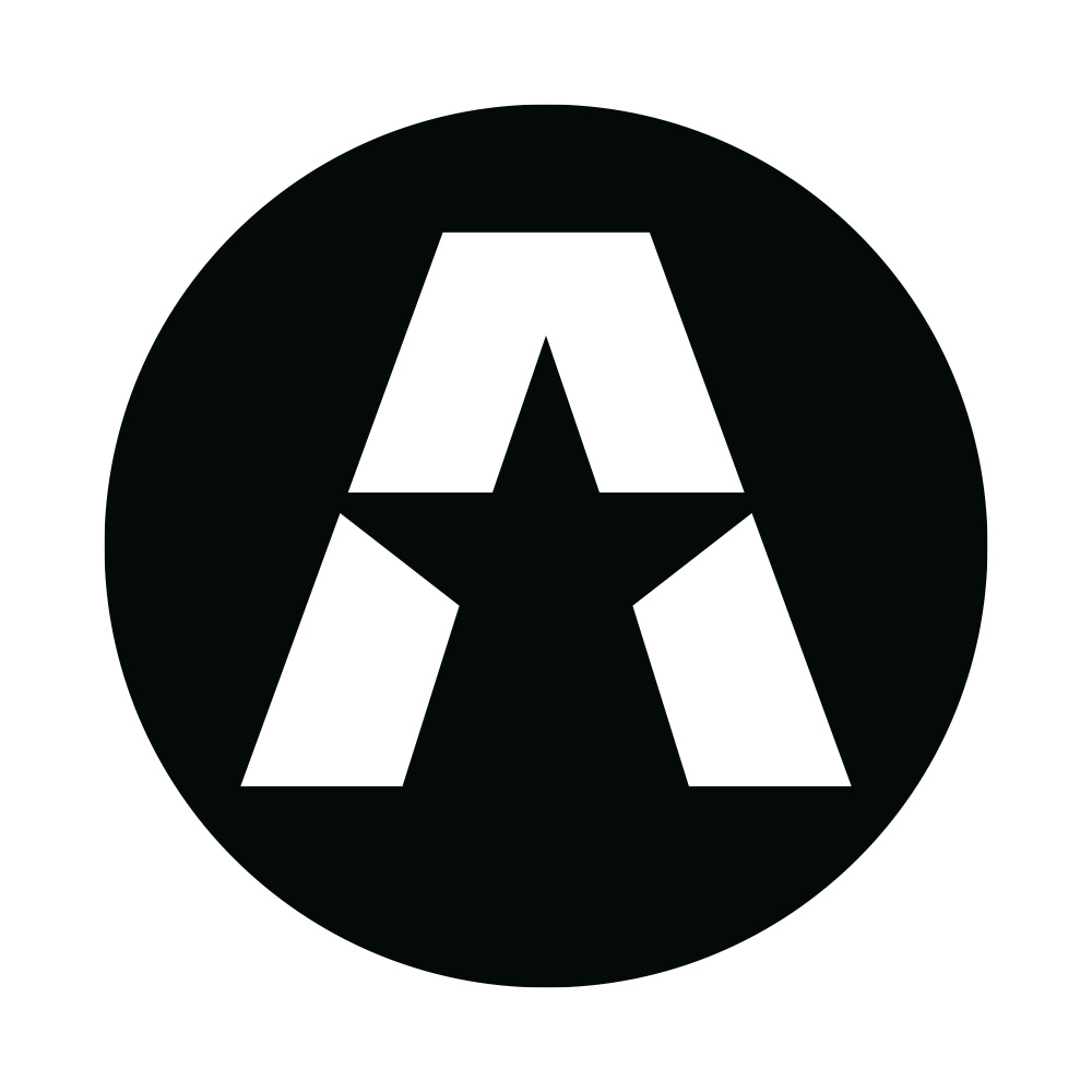 GAS A STAR-klistermærke 17x17cm, sort og hvid