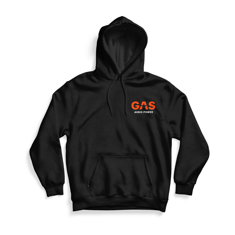 Sort GAS-hoodie med Shaky, small