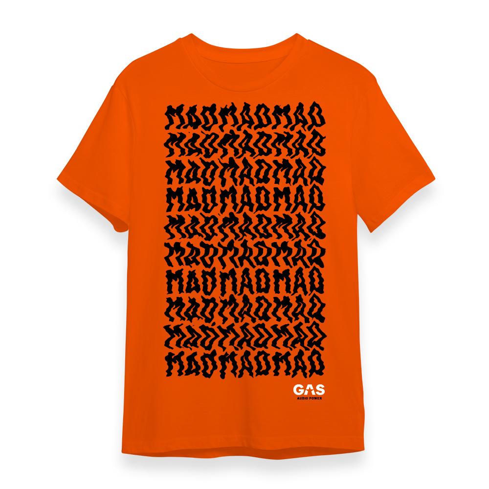 Orange GAS MAD T-shirt, ekstra stor
