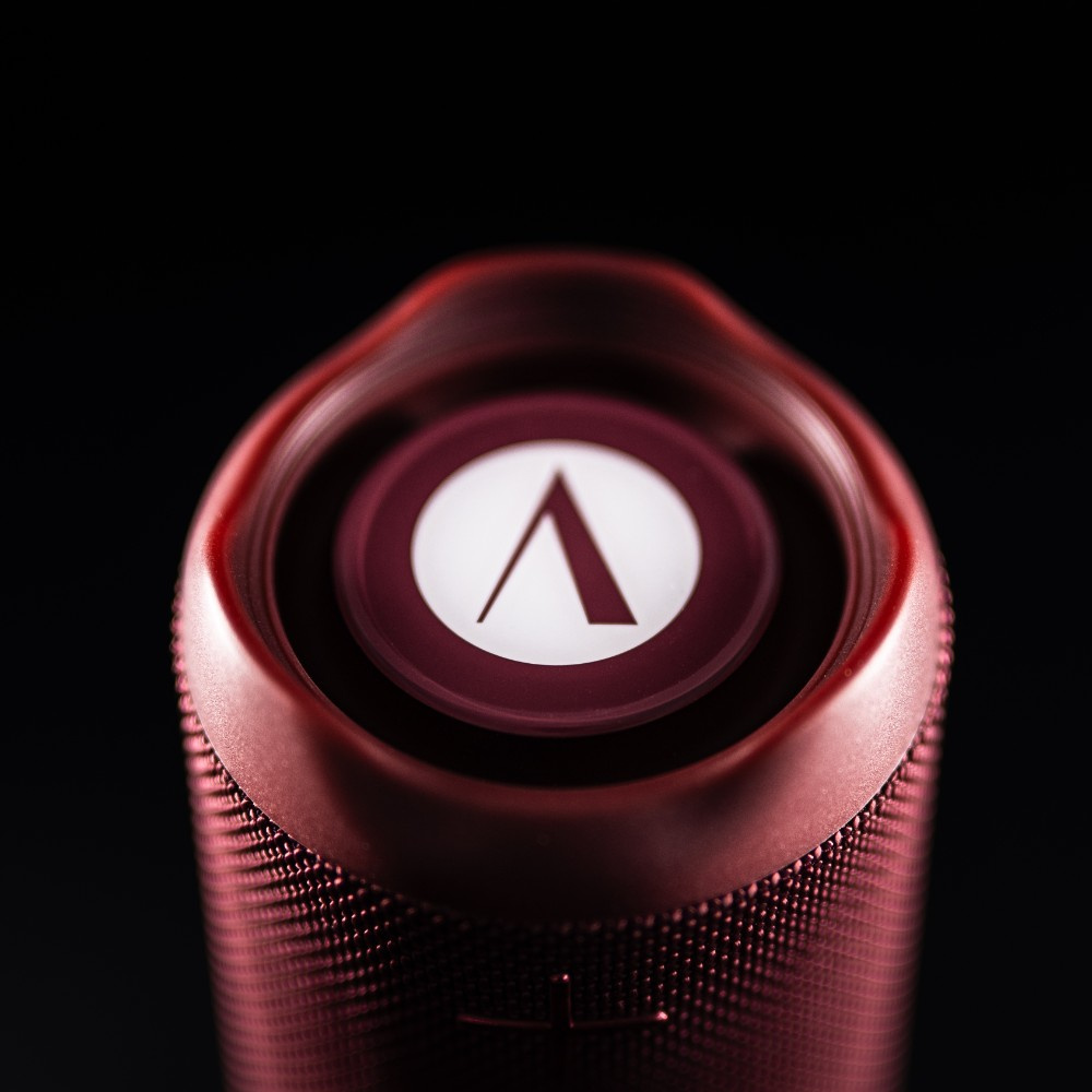 Arcsound EDGE Ruby Red kraftfuld bærbar højttaler med Bluetooth, sort