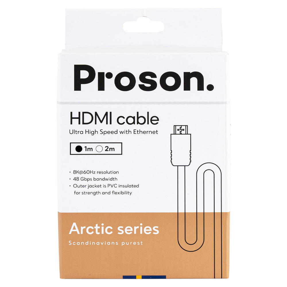 Proson Arctic HDMI-kabel 8K / 4K, 1 meter