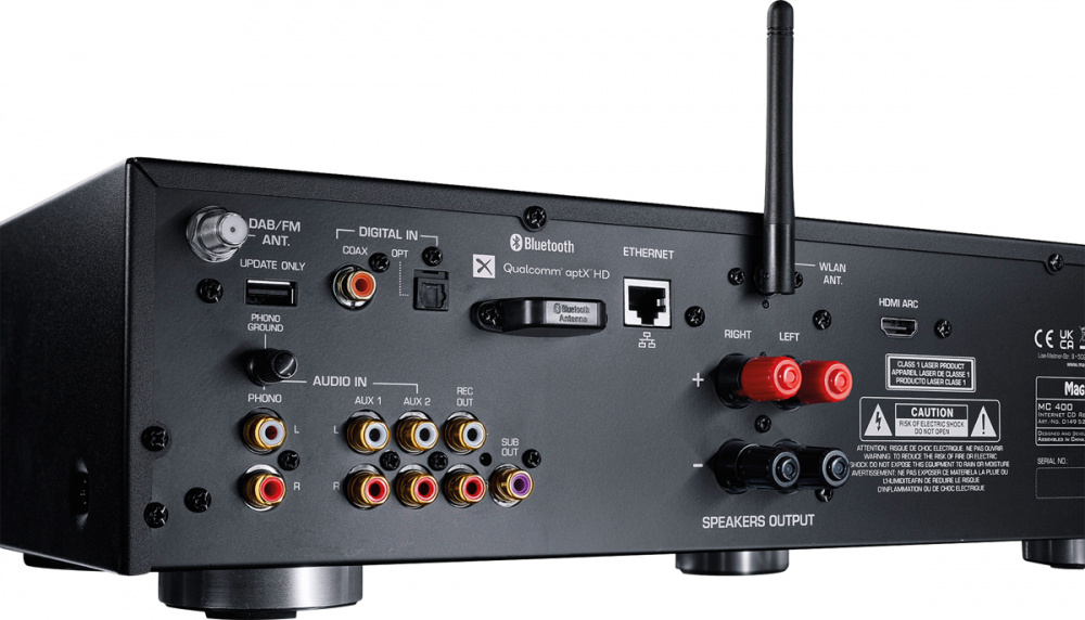 Magnat MC 400 stereoförstärkare med HDMI, nätverk & CD-spelare, svart