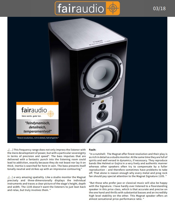 Magnat Signature 1105, golvhögtalare mattlackad svart