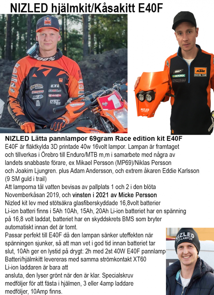 Nizled hjälmkit med 1 lampa