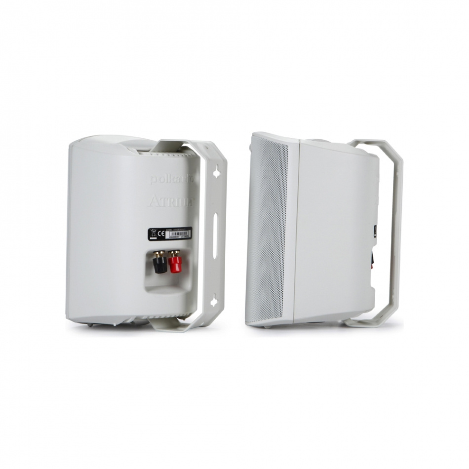 System One A50BT & Polk Audio Atrium 4 Hvide Udendørshøjttalere Stereo-pakke