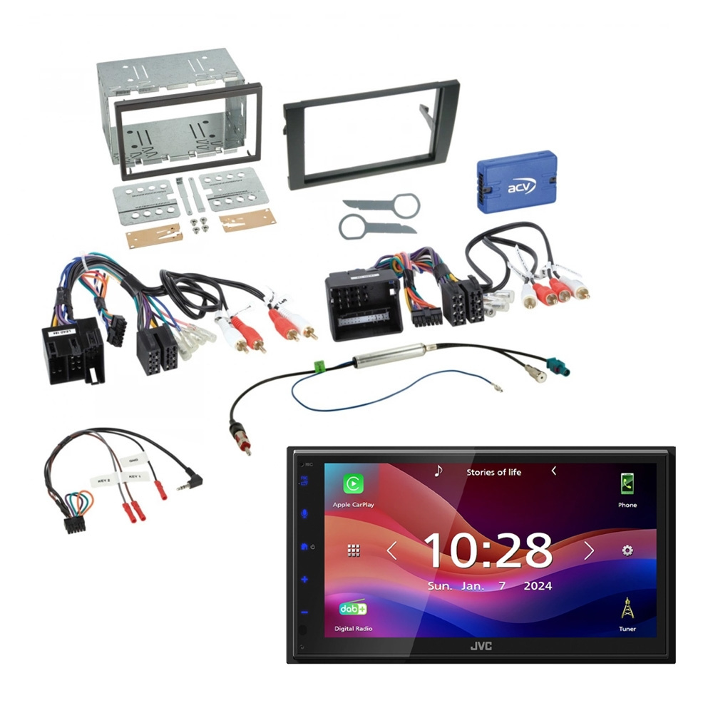 JVC KW-M695DBW bilstereopakke til Audi A4/Seat Exeo 01-08