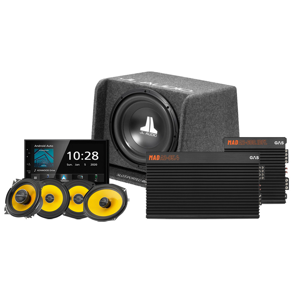 JL Audio 1x12 tommers komplet sæt med Kenwood DMX5020BTS