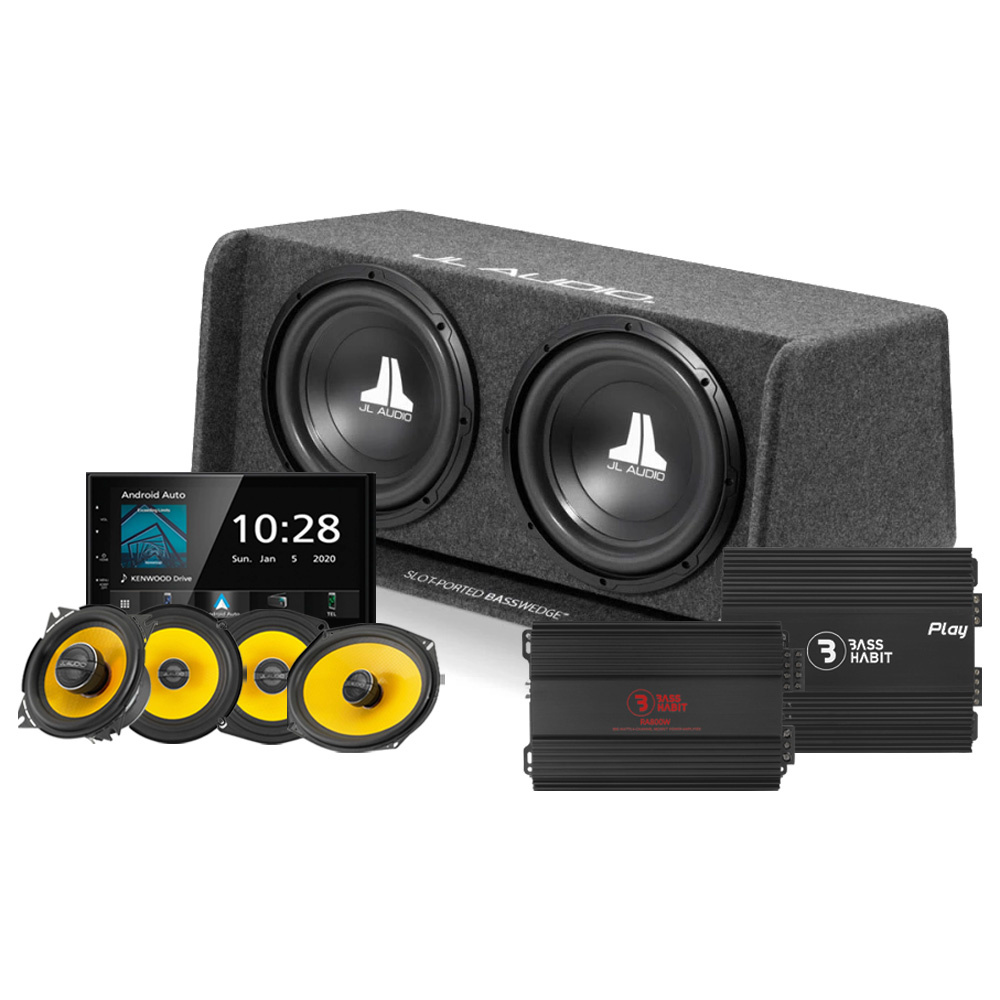 JL Audio 2x12 tommers komplet sæt med Kenwood DMX5020BTS