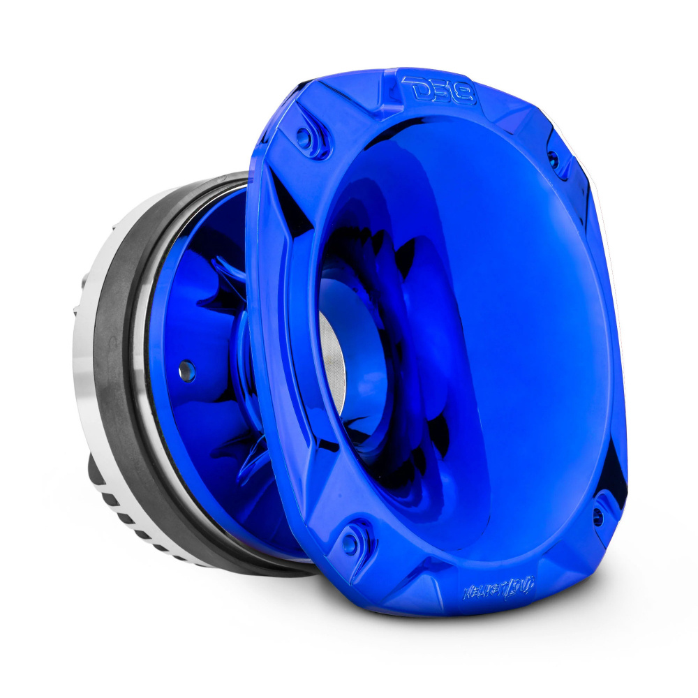 DS18 PRO-DKH1FSC, højlydt 2-tommers phenol-driver med slankt rødt/blåt horn