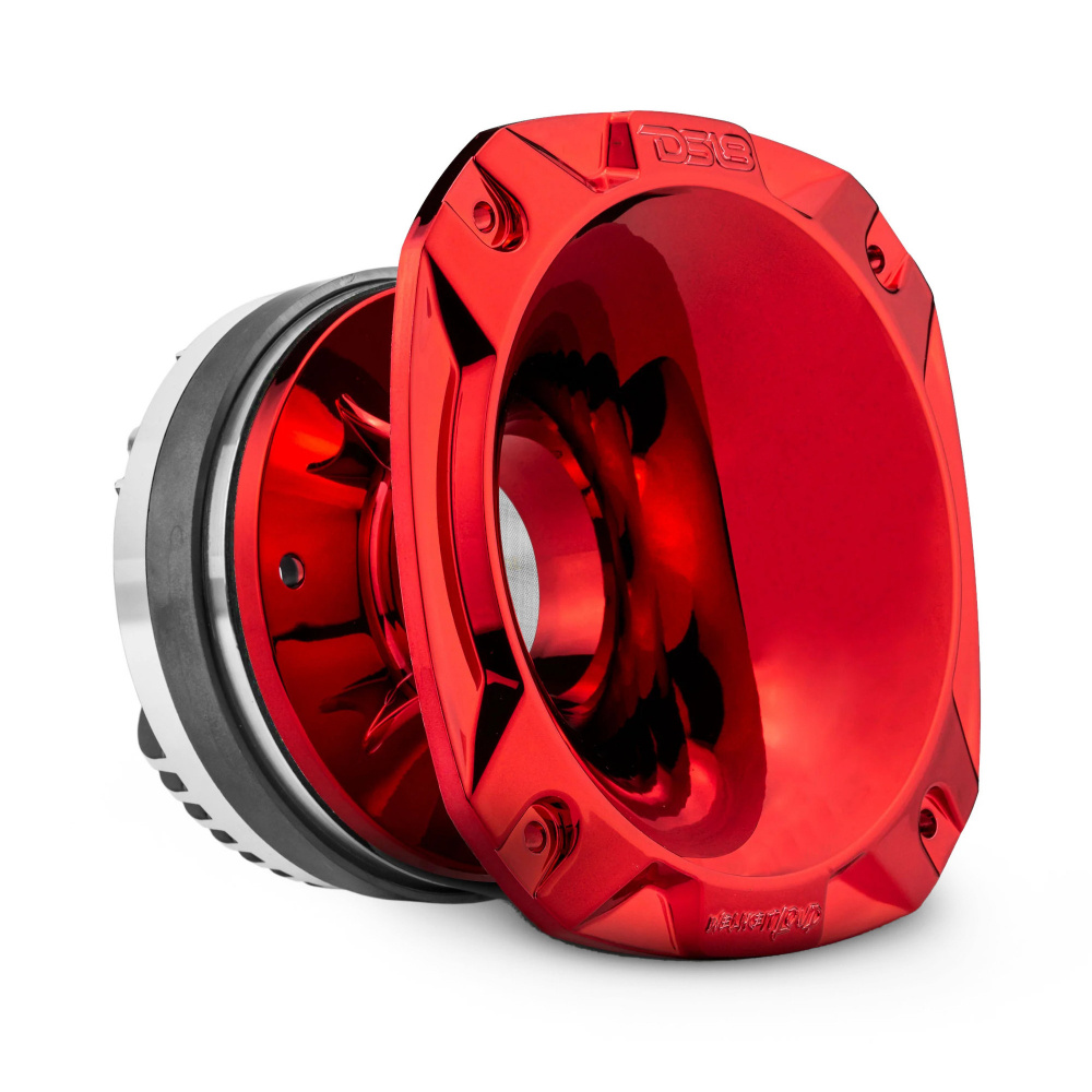 DS18 PRO-DKH1FSC, højlydt 2-tommers phenol-driver med slankt rødt/blåt horn