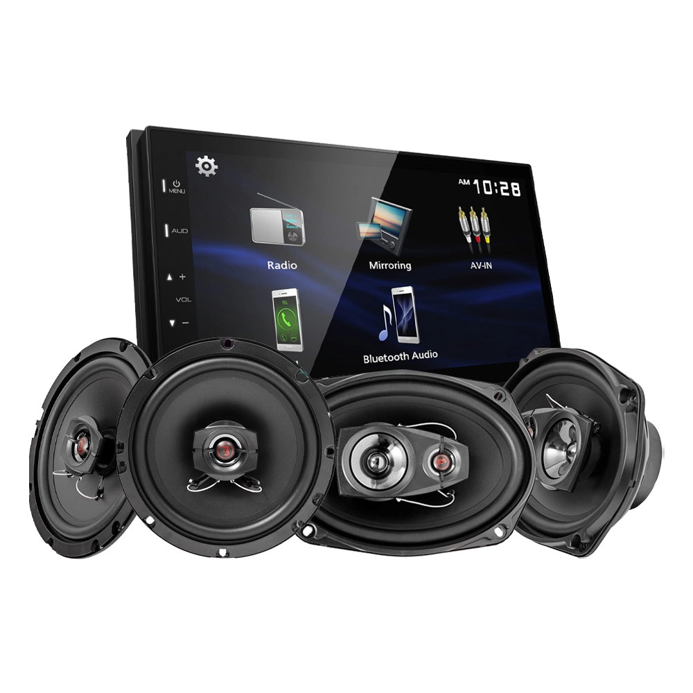 Kenwood DMX129BT & Bass Habit REBEL-højttalere, bilstereopakke