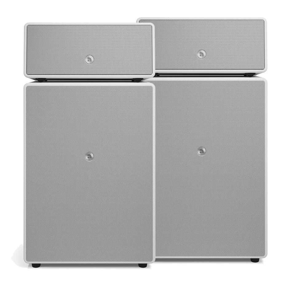 2-pak Audio Pro Drumfire II W Wi-Fi-højttalere med Google Cast & AirPlay 2, hvid