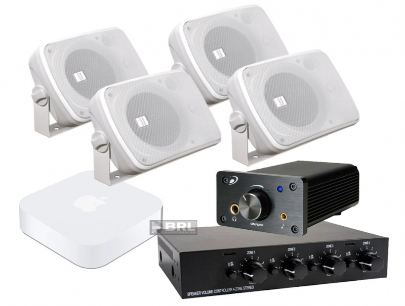 Lådhögtalare, högtalarväxel & förstärkare + trådlös mottagare