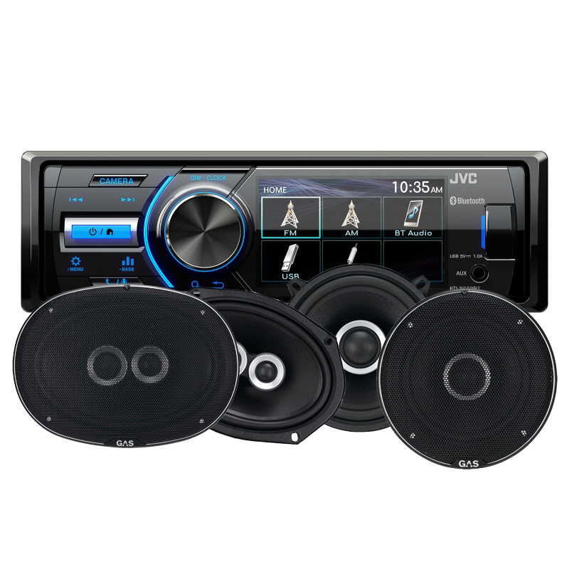 JVC KD-X560BT & GAS Silver-högtalare