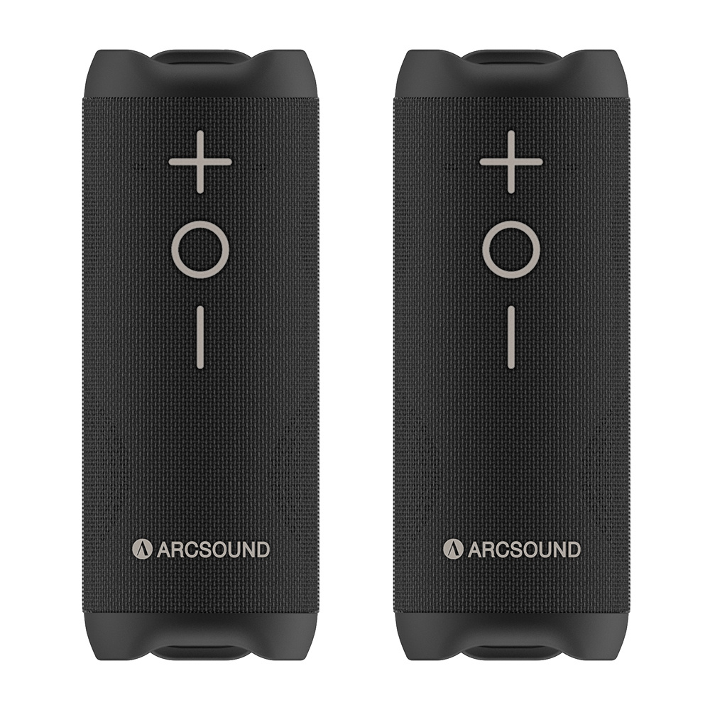 2-pakke Arcsound EDGE Bluetooth-højttalere, sort