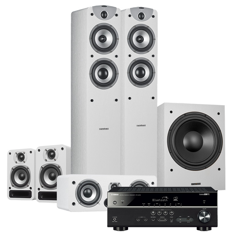 Dynavoice Magic F-5 EX Hembiopaket 5.1 Vit & Yamaha HTR-4072