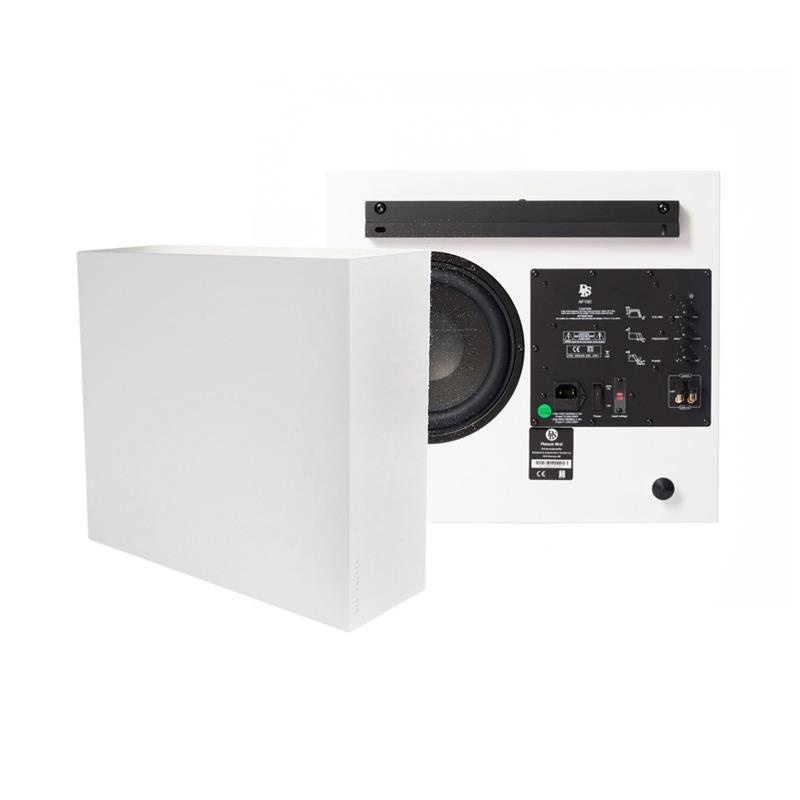 2-pak DLS Flatsub Midi væghængt aktiv subwoofer, mat hvid
