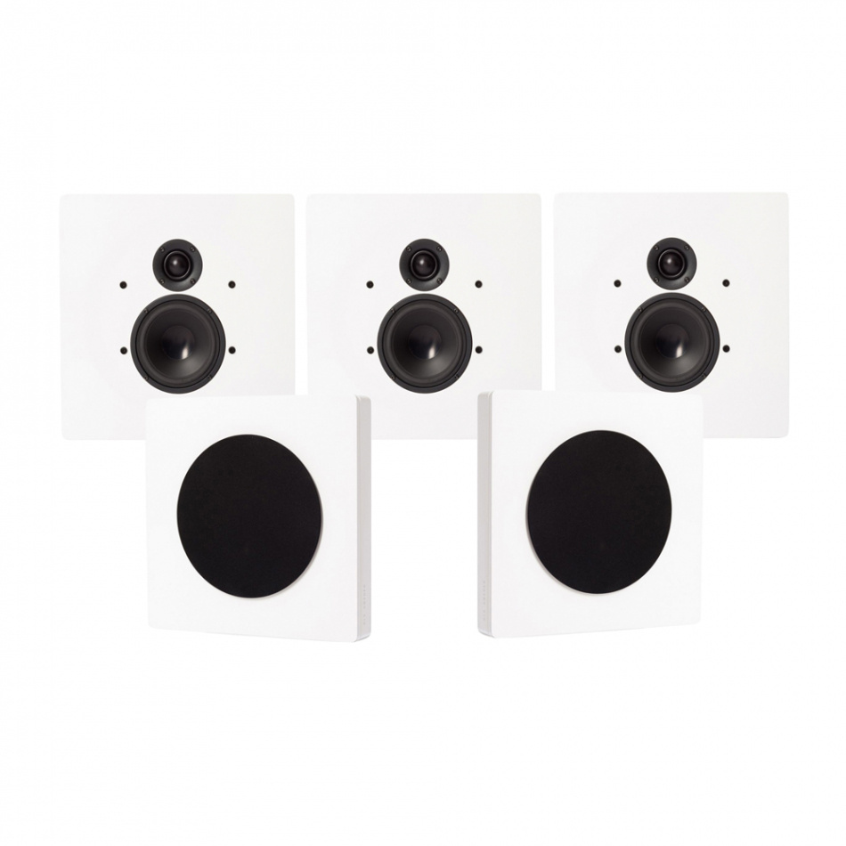 DLS Flatbox D-One On-Wall 5.0 højttalerpakke, hvid