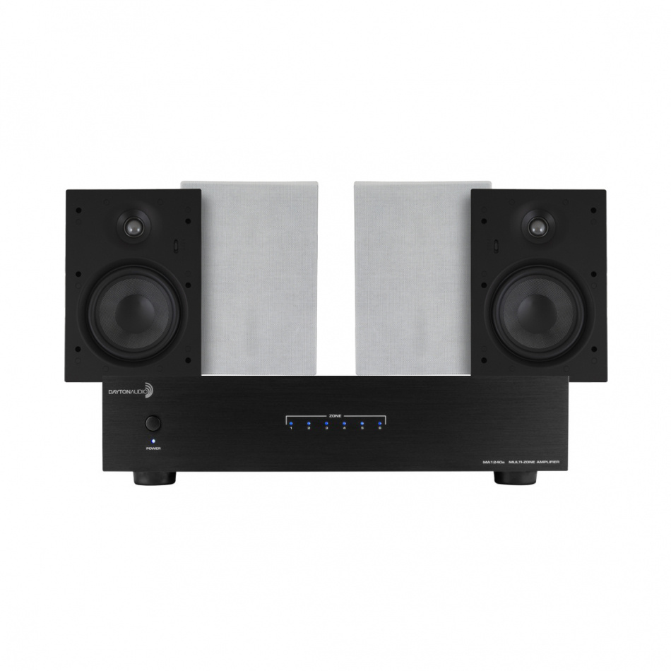 Dayton Audio MA1240 & 2 par System One IW690 indbygningshøjttalere