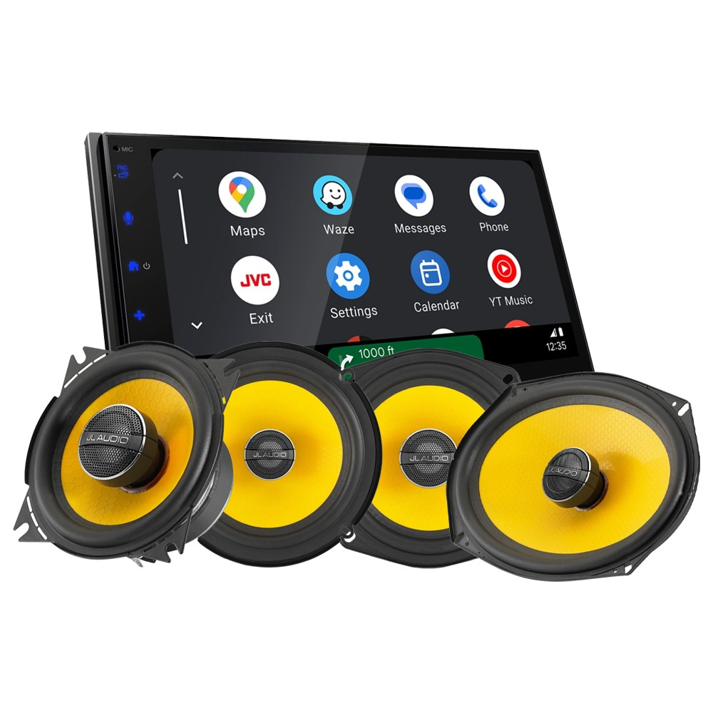 JVC KW-M695DBW med JL Audio C1-koaksialhøjttalere, bilstereopakke