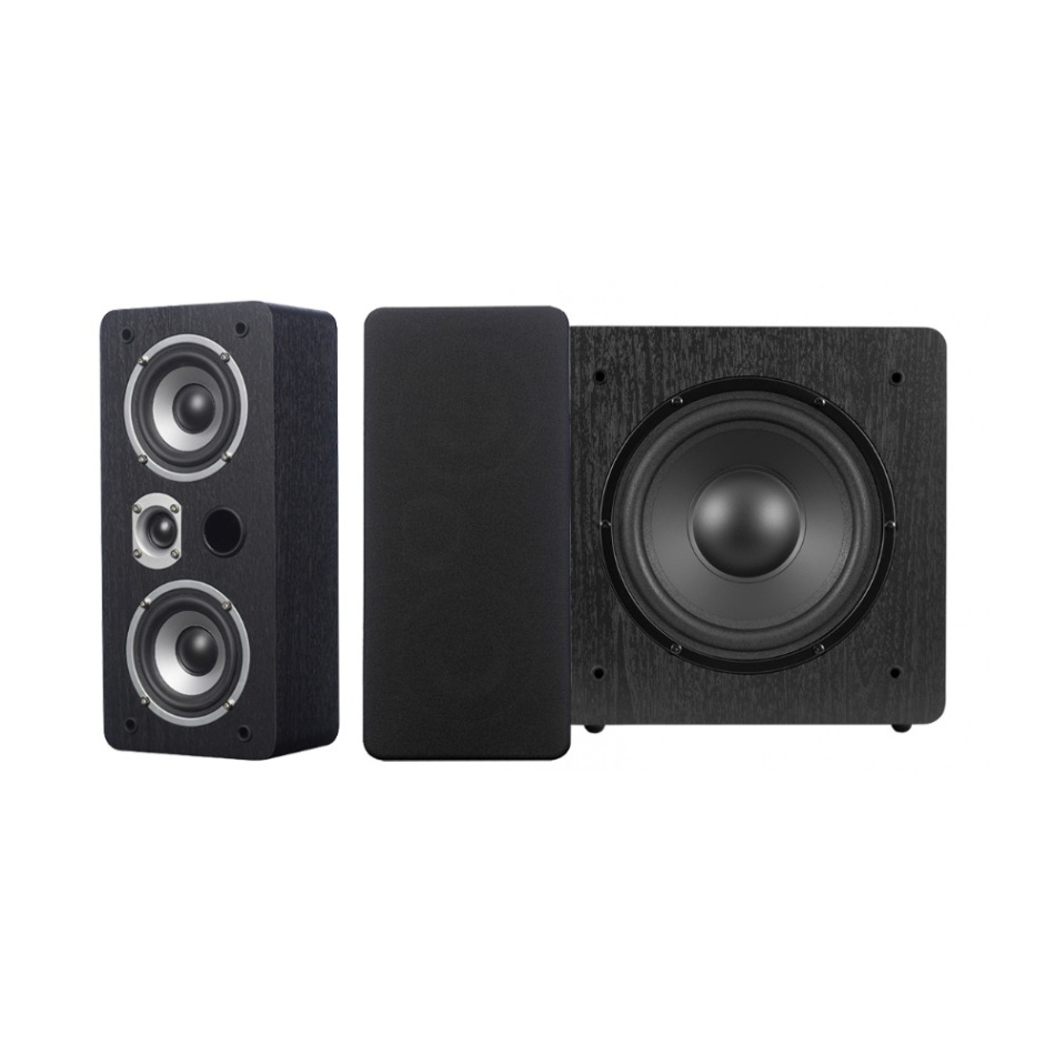 Dynavoice Magic LCR-4 EX med Challenger Sub 8, 2.1 højttalerpakke i sort