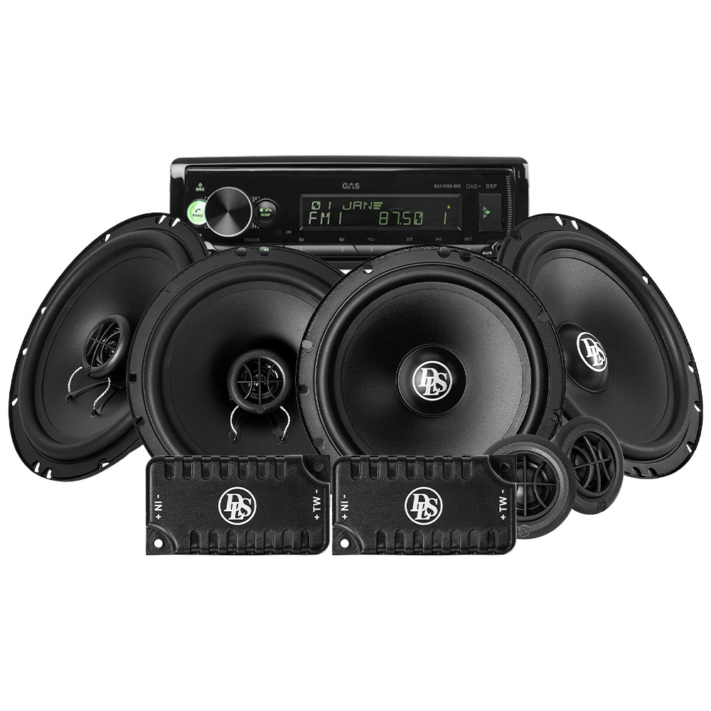 GAS MAX M150-BDX med DLS Performance højttalere, bilstereopakke