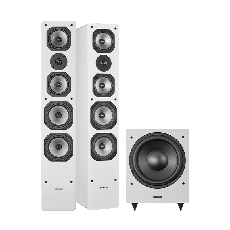 Dynavoice Challenger M-65 & Magic MW-12 vitt högtalarpaket, 2.1