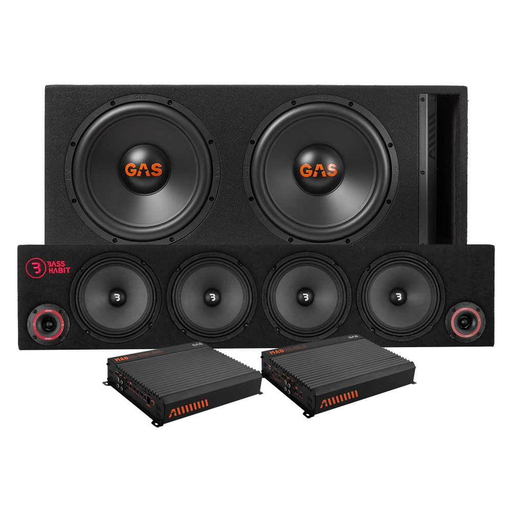 GAS MAD B2-212V basspakke & SPL84 raggarplanke med forstærker