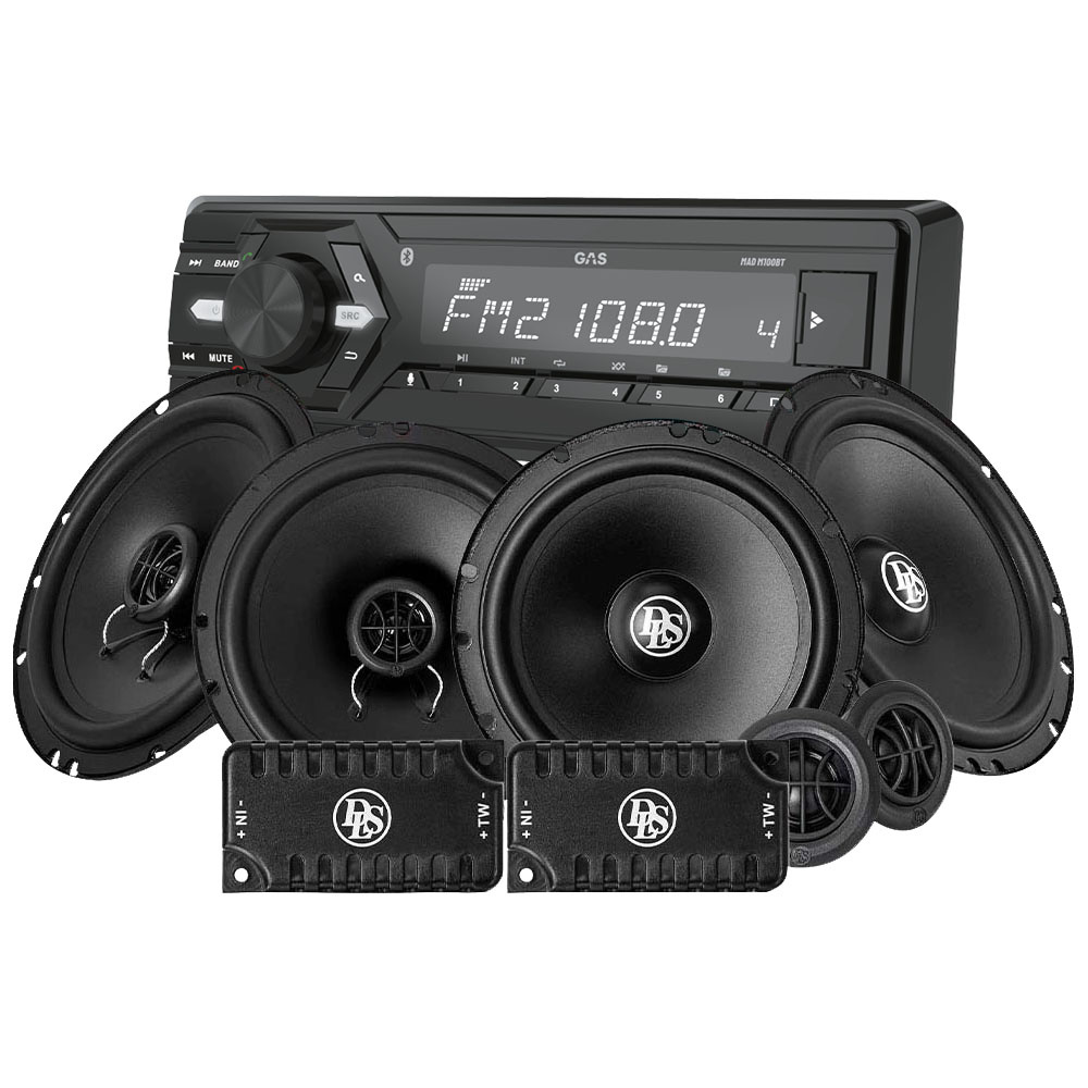 GAS MAD M100-BT med DLS for- og baghøjttalere, bilstereopakke